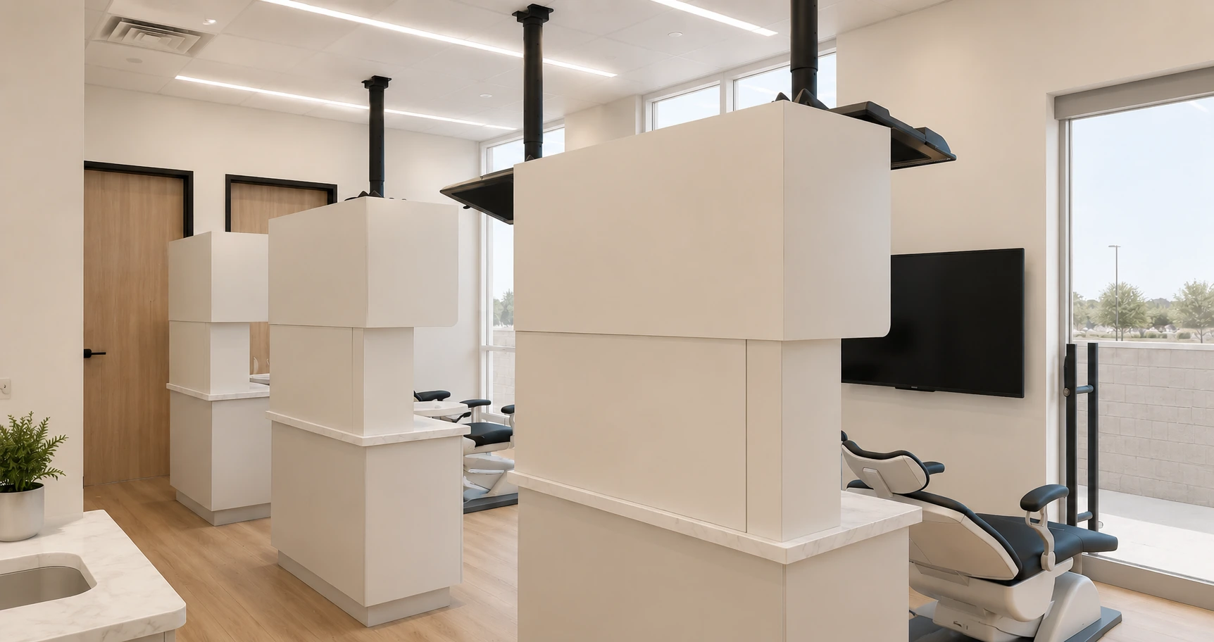 Open treatment bay at Little and Big Smiles Dentistry