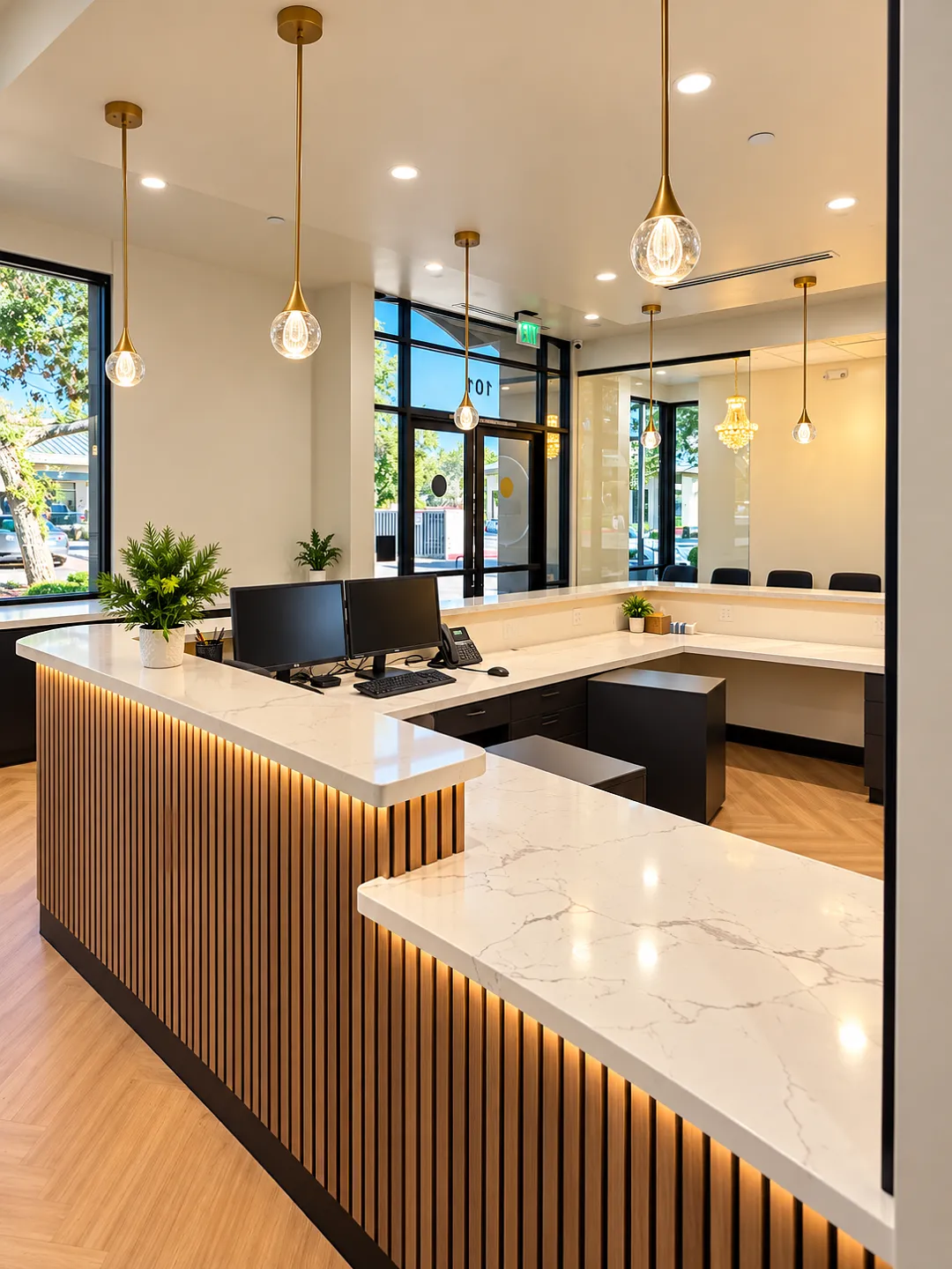 The front desk and reception area at Little and Big Smiles Dentistry